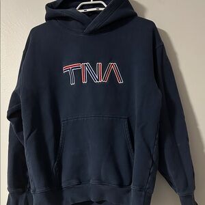 TNA unisex Dark Blue Hoodie. Original TNA vintage. Size L
